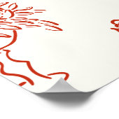 Dat is Amore Red Geïllustreerde Bruidsmeisjesfeest Poster (Hoek)