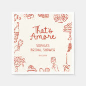 Dat is Amore Red Geïllustreerde Bruidsmeisjesfeest Servet (Voorkant)