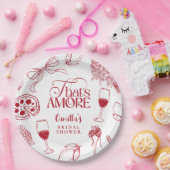 Dat is Amore Rode Bruidsmeisjesfeest Papieren Bordje (Feest)