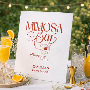 Dat is Amore Rode Bruidsuitnodiging Mimosa Bar Reclamebord Met Voetstuk