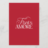 Dat is Amore Rode Bruiloft Feestje Kaart (Achterkant)