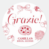 Dat is Amore Rode Bruiloft grazie Ronde Sticker (Voorkant)