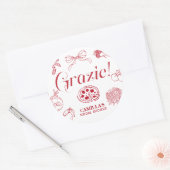 Dat is Amore Rode Bruiloft grazie Ronde Sticker (Envelop)