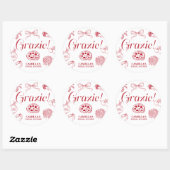 Dat is Amore Rode Bruiloft grazie Ronde Sticker (Vel)