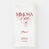 Dat is amore rode bruiloftsborrel Mimosa Bar banne Spandoek (Verticaal)