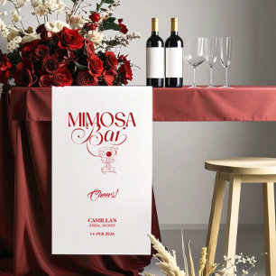 Dat is amore rode bruiloftsborrel Mimosa Bar banne Spandoek
