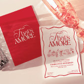Dat is Amore rode handgetekende bruidsuitnodiging Kaart