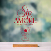 Dat is Amore Rode handgetekende Bruiloftsborrel Acryl Bord (Neutraal)