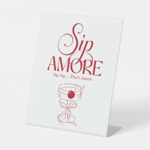 Dat is Amore Rode handgetekende Bruiloftsborrel Reclamebord Met Voetstuk