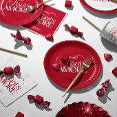 Dat is Amore Rode handgetekende Bruiloftsborrel Servet
