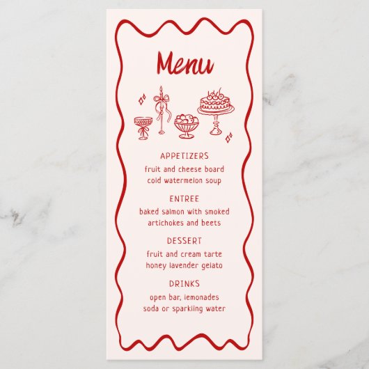 Dat is Amore! Rode Italiaanse bruiloft Menu (Voorkant)