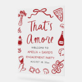 Dat is Amore Rode Italiaanse Feestelijke Verloving Acryl Bord (Hoek)