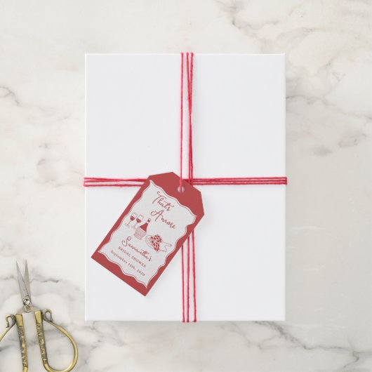 Dat is Amore Rode Italiaanse Pizza Wijn Bruidsdine Cadeaulabel (Met Touw)