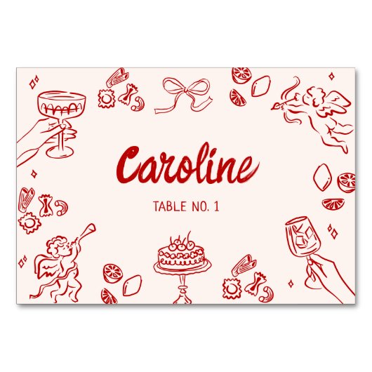 Dat is Amore! Rode Italiaanse trouwkaart Kaart (Achterkant)