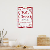 Dat is Amore Rode Italiaanse Verlovingsfeest Welko Poster (Keuken)