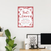 Dat is Amore Rode Italiaanse Verlovingsfeest Welko Poster (Thuiskantoor)