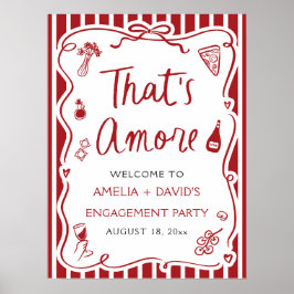 Dat is Amore Rode Italiaanse Verlovingsfeest Welko Poster