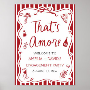 Dat is Amore Rode Italiaanse Verlovingsfeest Welko Poster