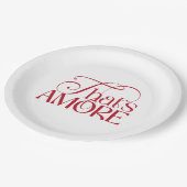 Dat is Amore Rode script Bruiloftsfeestje Papieren Bordje (Gekanteld)