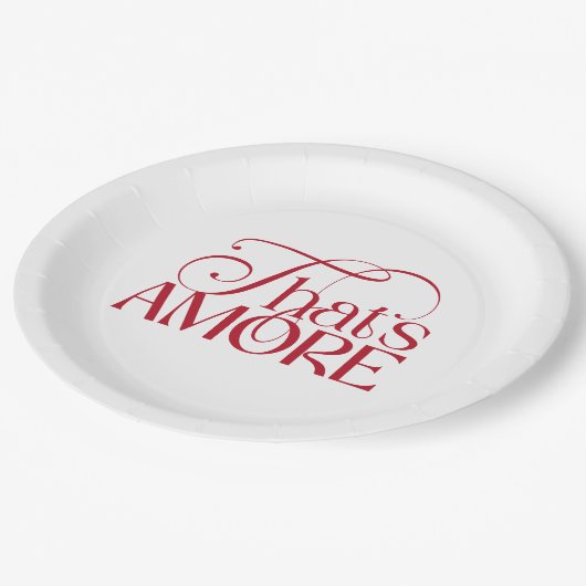 Dat is Amore Rode script Bruiloftsfeestje Papieren Bordje (Gekanteld)