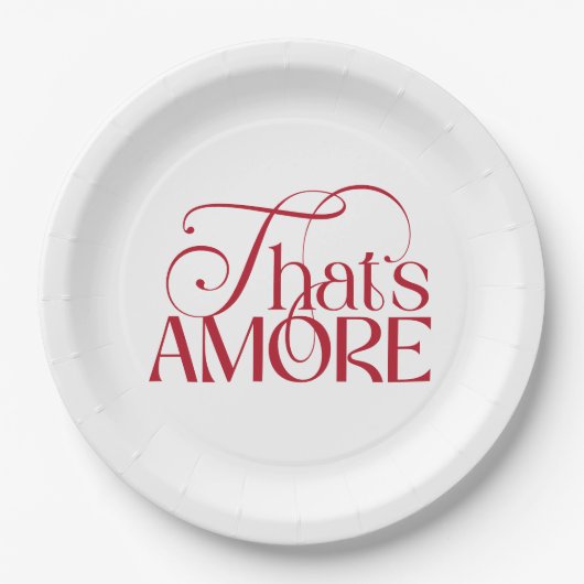 Dat is Amore Rode script Bruiloftsfeestje Papieren Bordje (Voorkant)