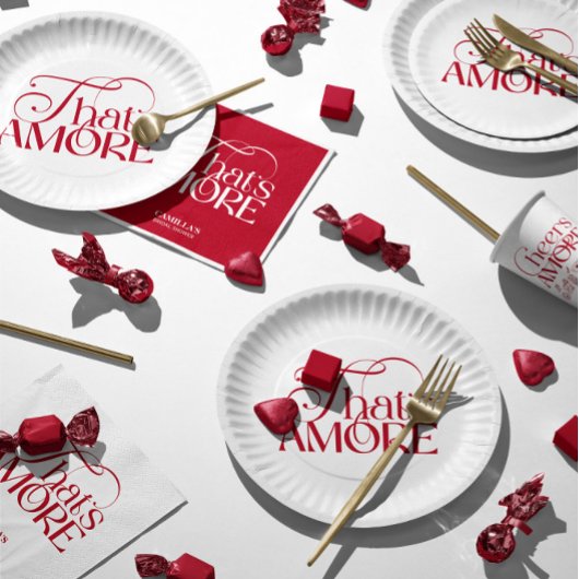 Dat is Amore Rode script Bruiloftsfeestje Papieren Bordje