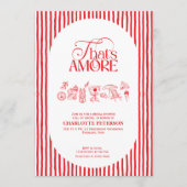Dat is Amore rode strepen Bruiloftsuitnodiging Kaart (Voorkant)