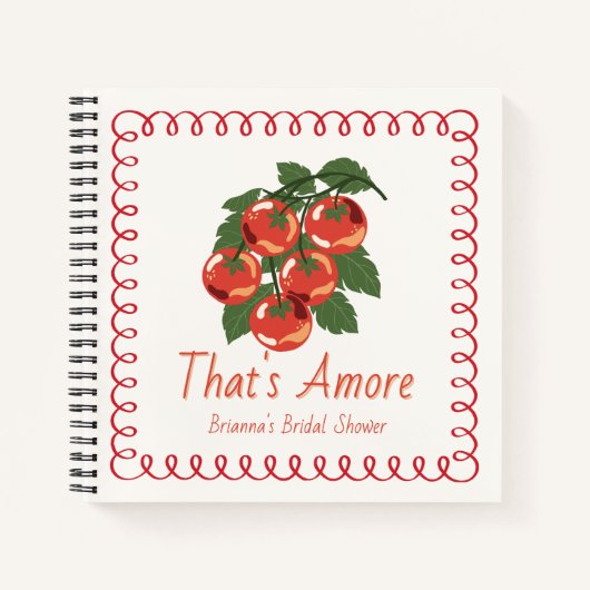 Dat is Amoré Rode Tomaat Bruiloft Gastboek Notitieboek (Voorkant)