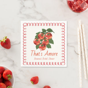 Dat is Amore Rode Tomaat Italiaanse Bruidsdouche Servet