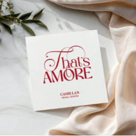 Dat is Amore Rode typografie Bruiloftsfeest servet