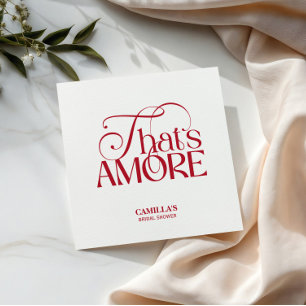 Dat is Amore Rode typografie Bruiloftsfeest servet