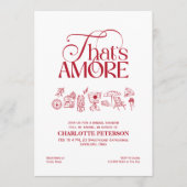 Dat is amore rode uitnodiging voor bruidsfeest (Voorkant)