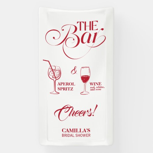Dat is Amoré Rood Bruidsfeest Mimosa Bar Spandoek (Verticaal)