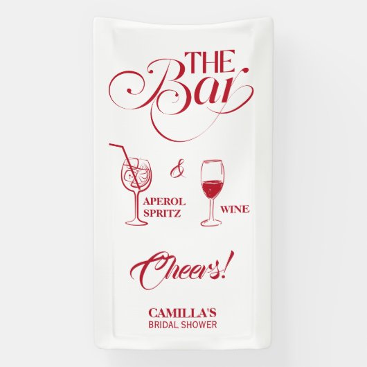 Dat is Amoré Rood Bruidsfeest Mimosa Bar Spandoek (Verticaal)