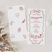 Dat is Amore Rood Doodle Frame Bruiloftsfeest Menu