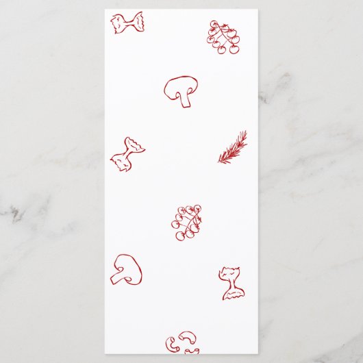 Dat is Amore Rood Doodle Frame Bruiloftsfeest Menu (Achterkant)