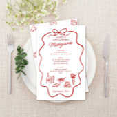 Dat is Amore Rood Doodle Frame Bruiloftsmenu Flyer