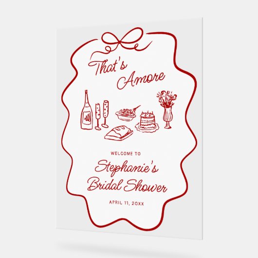 Dat is Amore Rood Doodle Frame Groot Welkom Acryl Bord (Hoek)