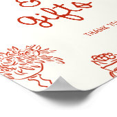 Dat is Amore Rood Geïllustreerde Kaarten & Geschen Poster (Hoek)