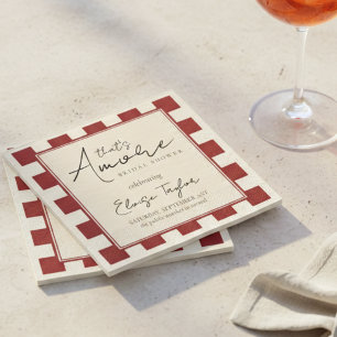 Dat is Amore Rood Geruit Bruidsdiner Servet