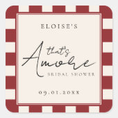 Dat is Amore Rood Geruit Bruidsmeisjesfeest  Vierkante Sticker (Voorkant)