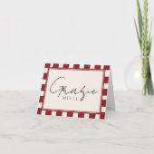 Dat is amore rood geruit bruiloftsfeestje bedankkaart (Voorkant)