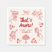 Dat is Amore! Rood Italiaans Verloving Servet (Voorkant)