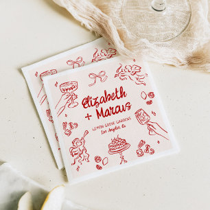 Dat is Amore! Rood Italiaans Verloving Servet