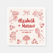 Dat is Amore! Rood Italiaans Verloving Servet (Voorkant)