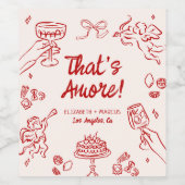 Dat is Amore! Rood Italiaans Verloving Wijn Etiket (Enkel label)
