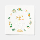 Dat is Amore Rustic Italiaans Eten Geel Groen Servet (Voorkant)