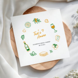 Dat is Amore Rustic Italiaans Eten Geel Groen Servet