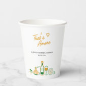 Dat is amore rustieke Italiaans eten Bruidsfeest Papieren Bekers (Voorkant)