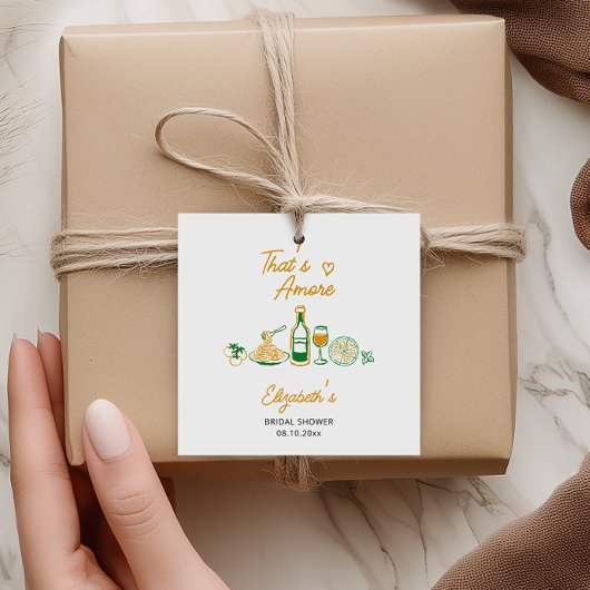 Dat is Amore Rustieke Italiaanse Bruidsdouche Bedankjes Labels